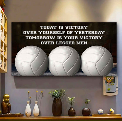 Basketball Poster Canvas - Today Is Victory Over Yourself Over Yourself Of Yesterday Tomorrow Is Your Victory Over Lesser Men