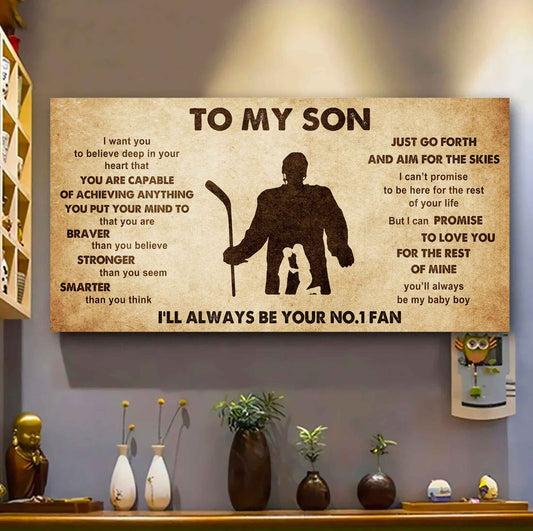 Personalized Sport Poster Canvas I'll Be Your No 1 Fan Mom To Son - That You Are Braver Than You Believe Just Go Forth