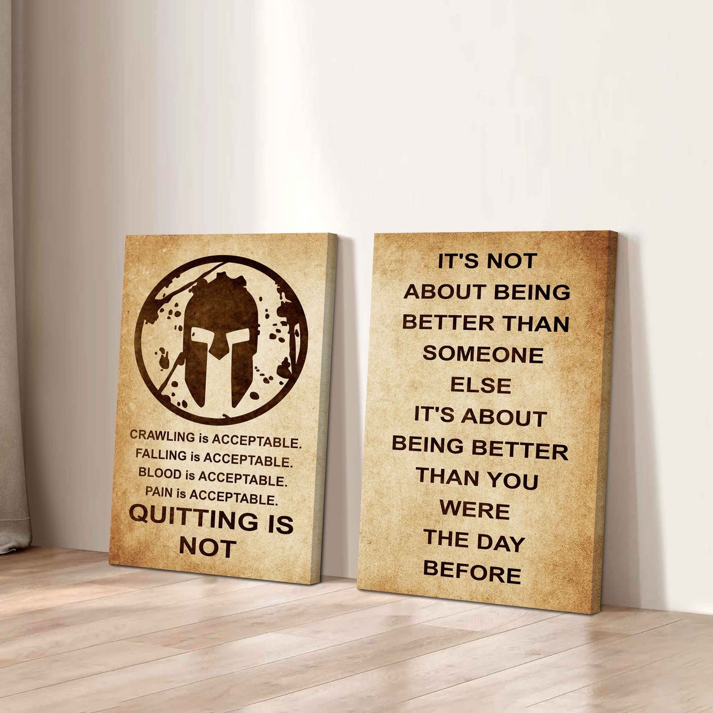 Combo 2 DRB Poster Canvas Quitting Is Not - It's Not About Being Better Than Someone Else It's About Being Better Than You Were The Day Before