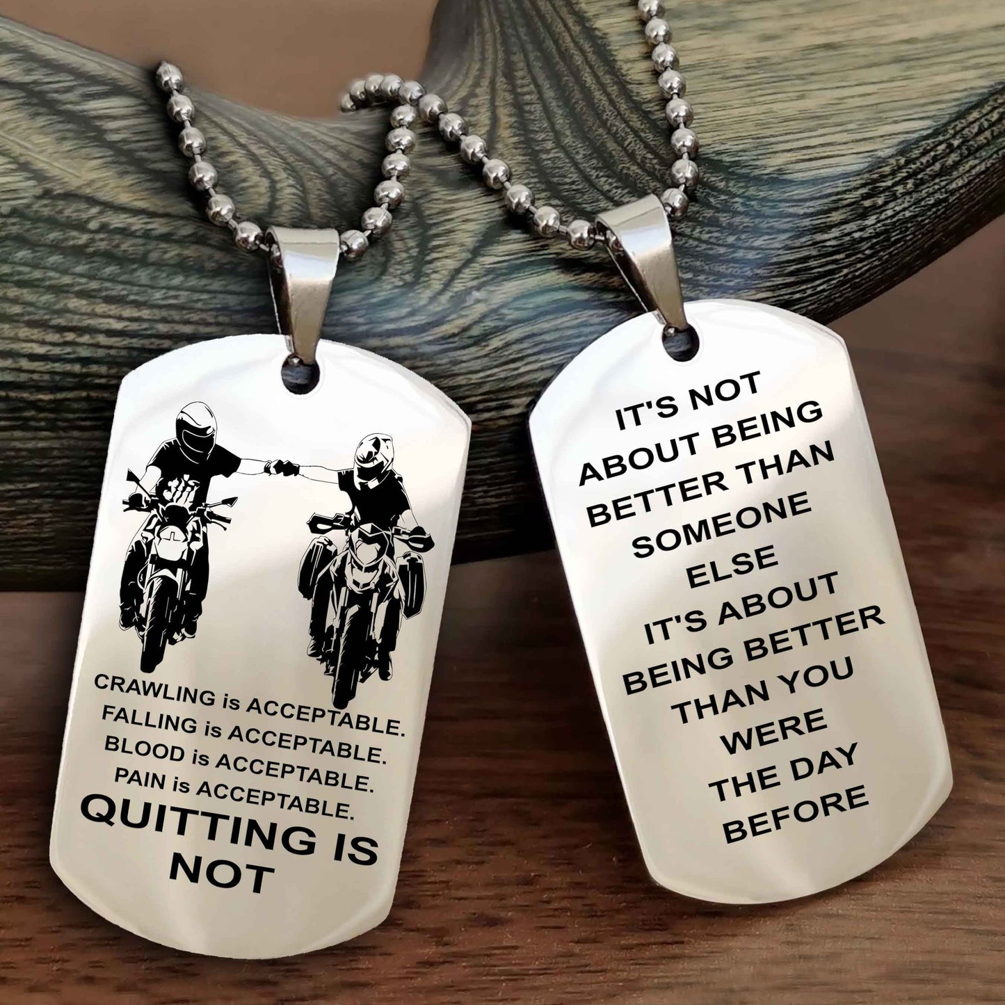 Spartan Double Sided Dog Tag Quiting Is Not It Is About Being Better Than You Were The Day Before