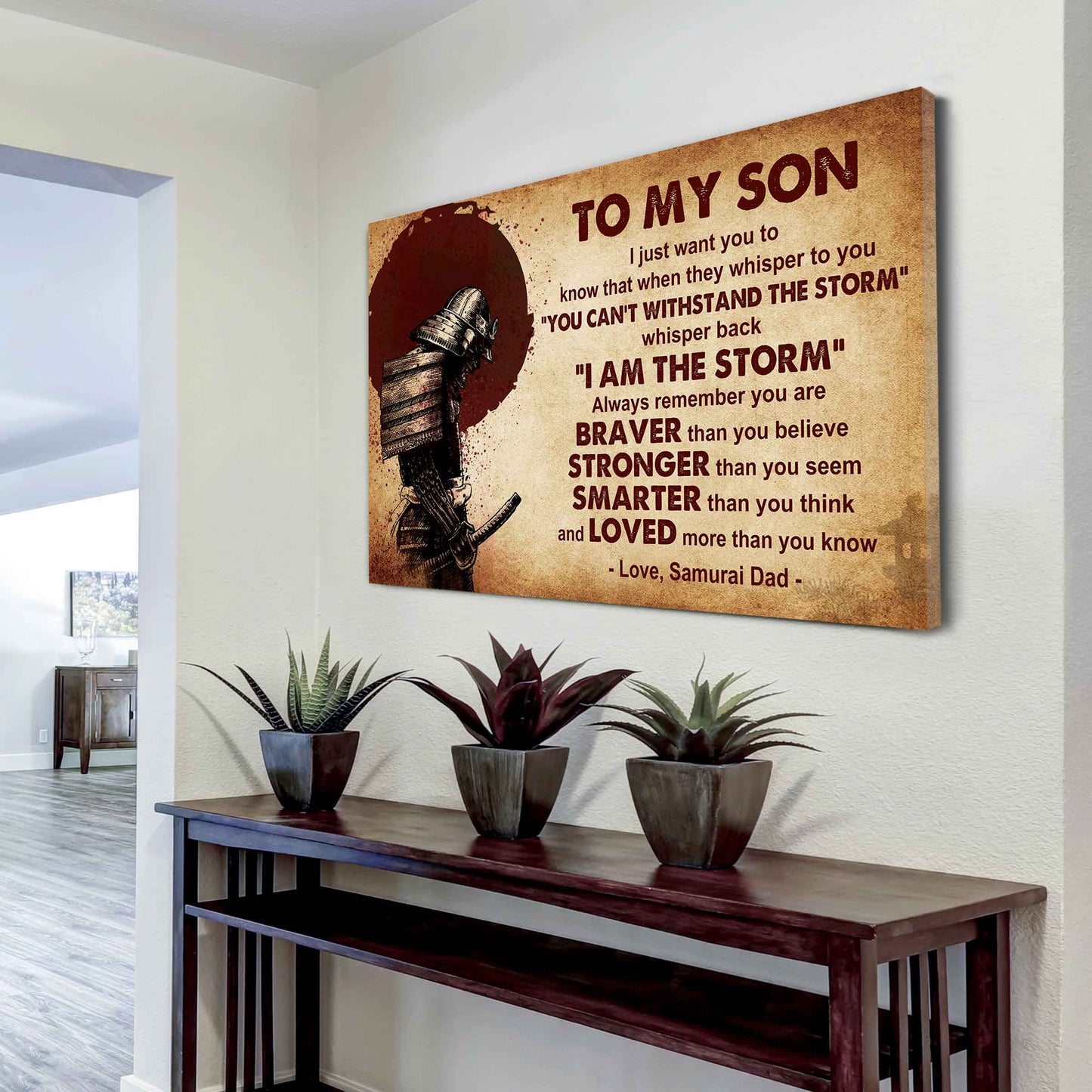 New Version Warrior Poster Canvas Whisper Back I'm The Storm From Dad To Son Gift For Your Son Motivational Quotes