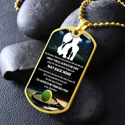 Sport Military Chain 18K Gold Plated Silver Plated To My Grandson From Grandma Motivation Message I Will Always Be Your No 1 Fan