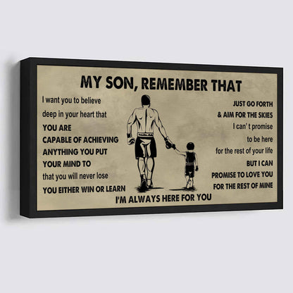 Personalized Sport Poster Canvas -  My Son Remember That You Will Never Lose You Either Win Or Learn