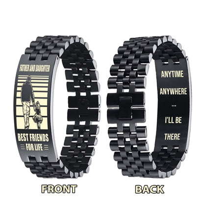 GK NVL Personalized Double Sided Bracelet Father And Son Best Friends For Life - Message on the back side