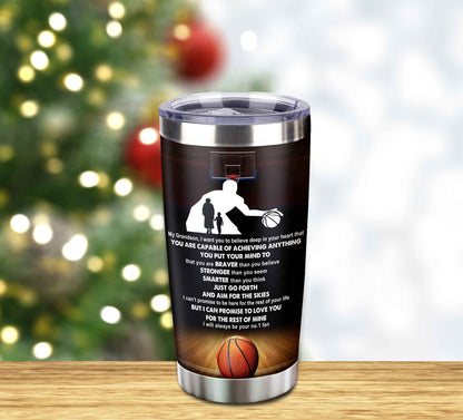 Customizable Tumbler To My Grandson With Inspriration Quotes From Grandpa And Grandma