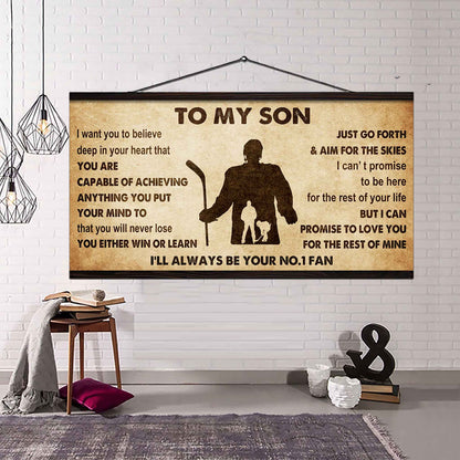 Personalized Sport Poster Canvas I'll Be Your No 1 Fan Dad To Son - You Will Never Lose You Either Win Or Learn