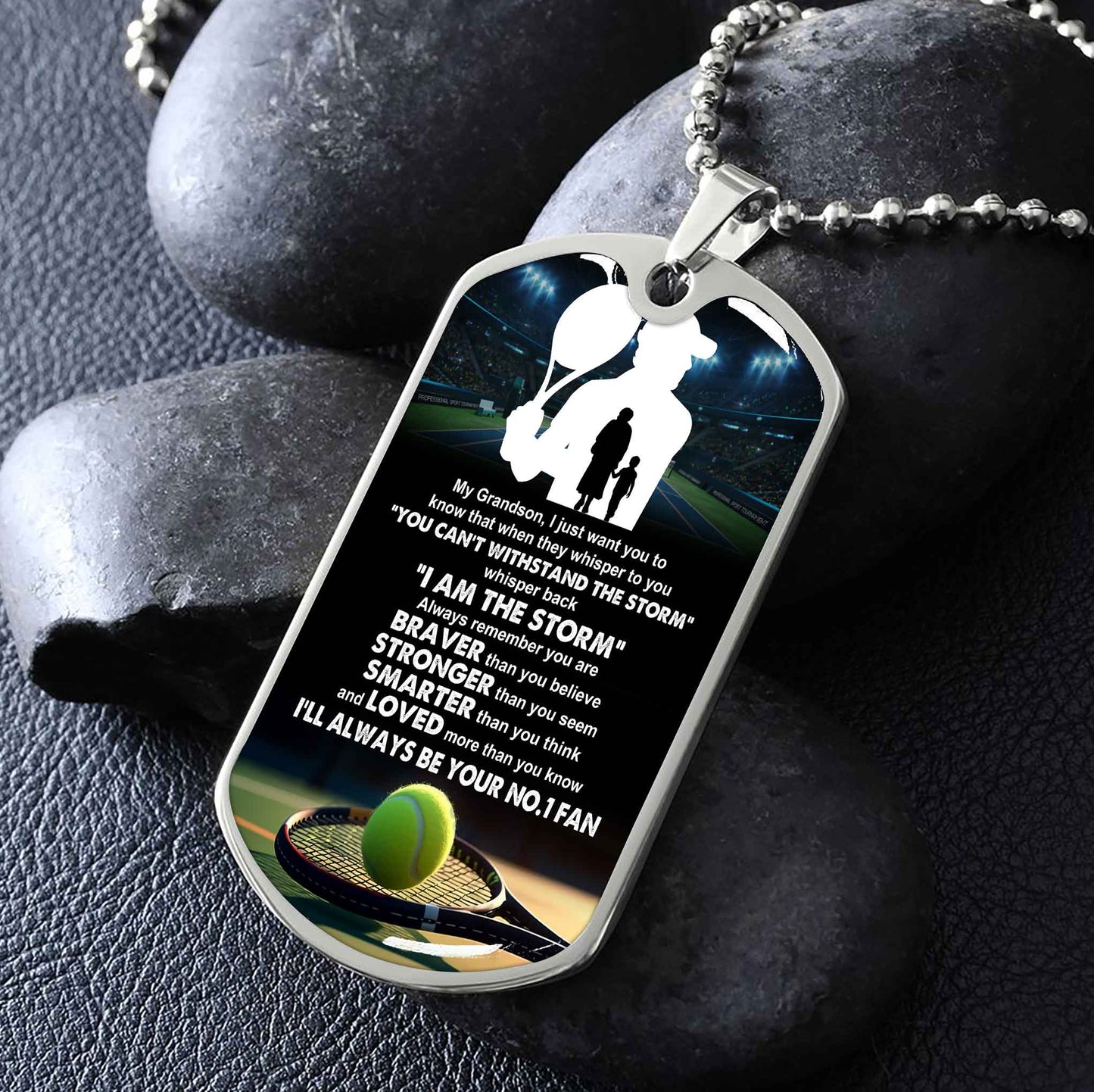 Sport Military Chain 18K Gold Plated Silver Plated To My Grandson From Grandma Motivation Message I Will Always Be Your No 1 Fan