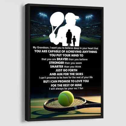 Sport Basketball Poster Canvas Grandma To Grandson - That You Are Braver Than You Believe You Are Capable Of I Will Always Your No 1 Fan