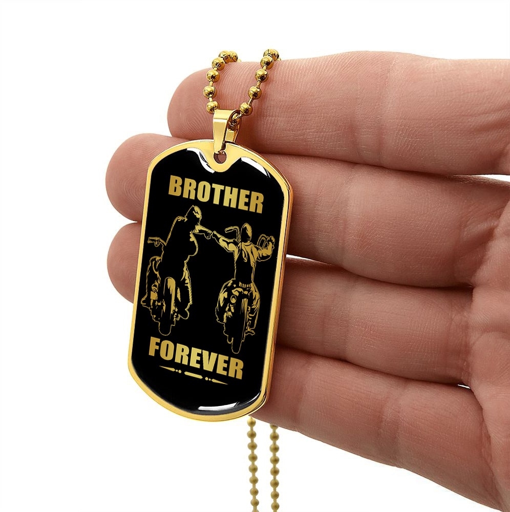 Viking-Military Chain (18K Gold Plated)-gifts from brother, n the darkest hour, When the demons come call on me brother and we will fight them together