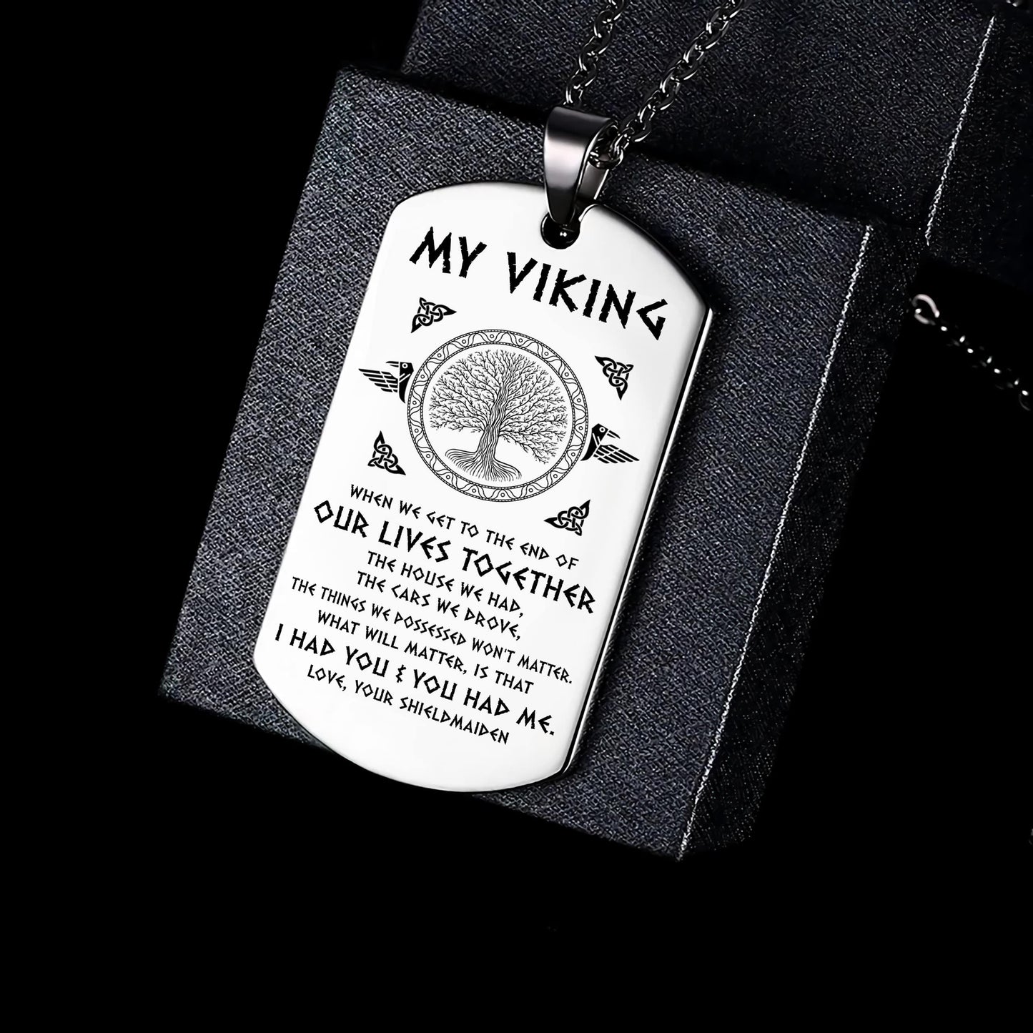 Viking Dog tag wife to husband