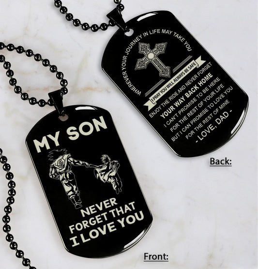 Samurai customizable engraved dog tag, gifts from dad mom to son- Be the nice kid