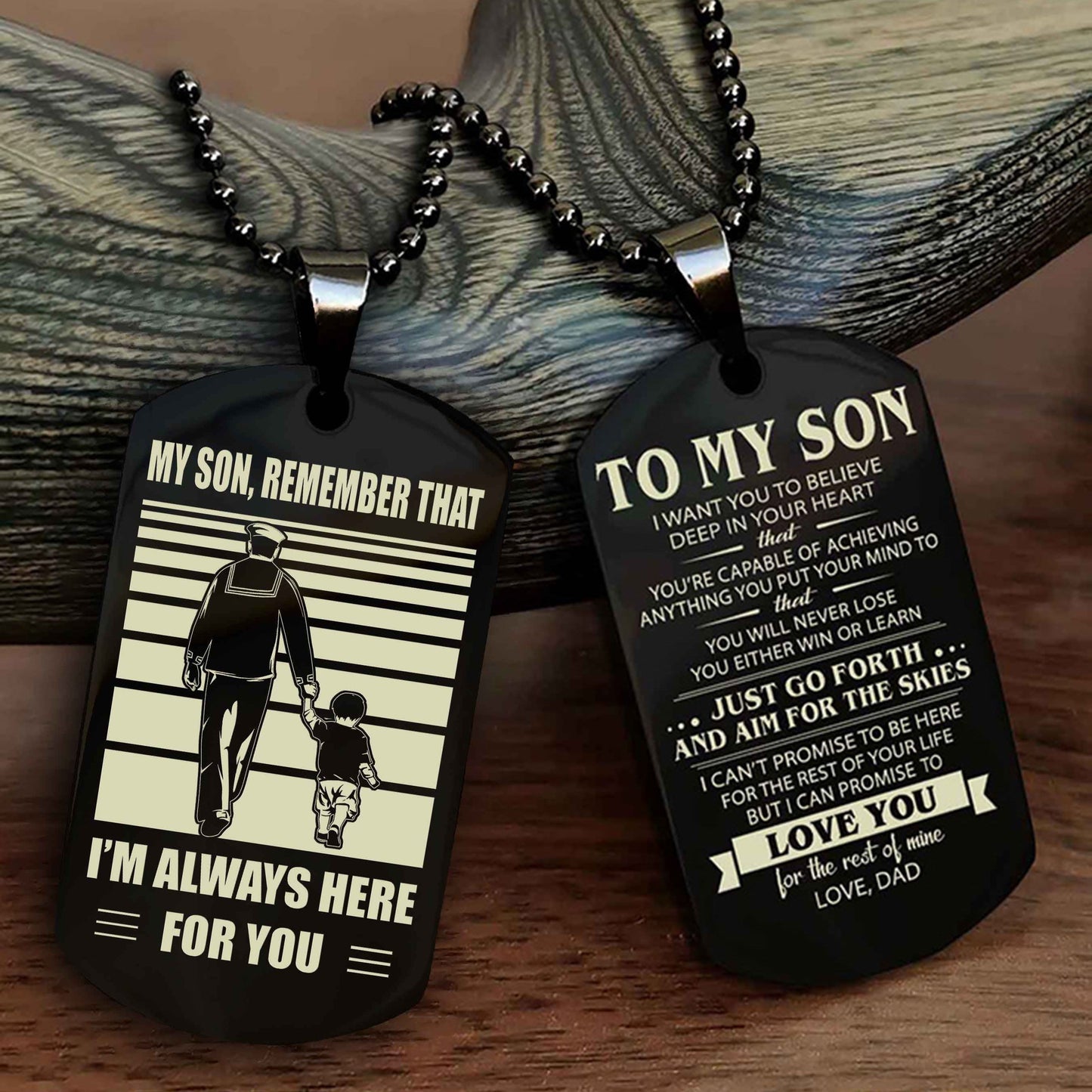 DRB Double Sided Dog Tag My Son Remember That - Gift For Son Just Go Forth And Aim For The Skies