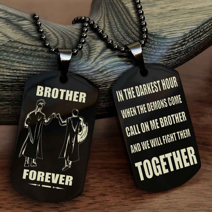 Spartan Personalized Double Sided Dog Tag For My Brother - Call On Me Brother And We Will Fight Them Together Gift For Your Friend