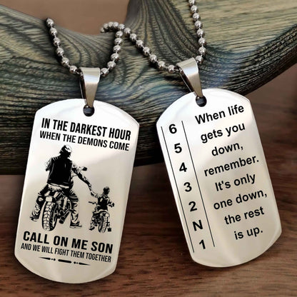Sportbike Dog tag-When life gets you down, remember. It’s only one down, the rest is up