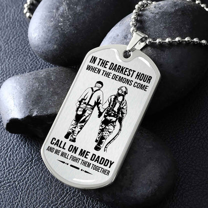 DRB Military Chain Silver Plated 18K Gold Plated Call On Me Daddy Gift For Your Dad