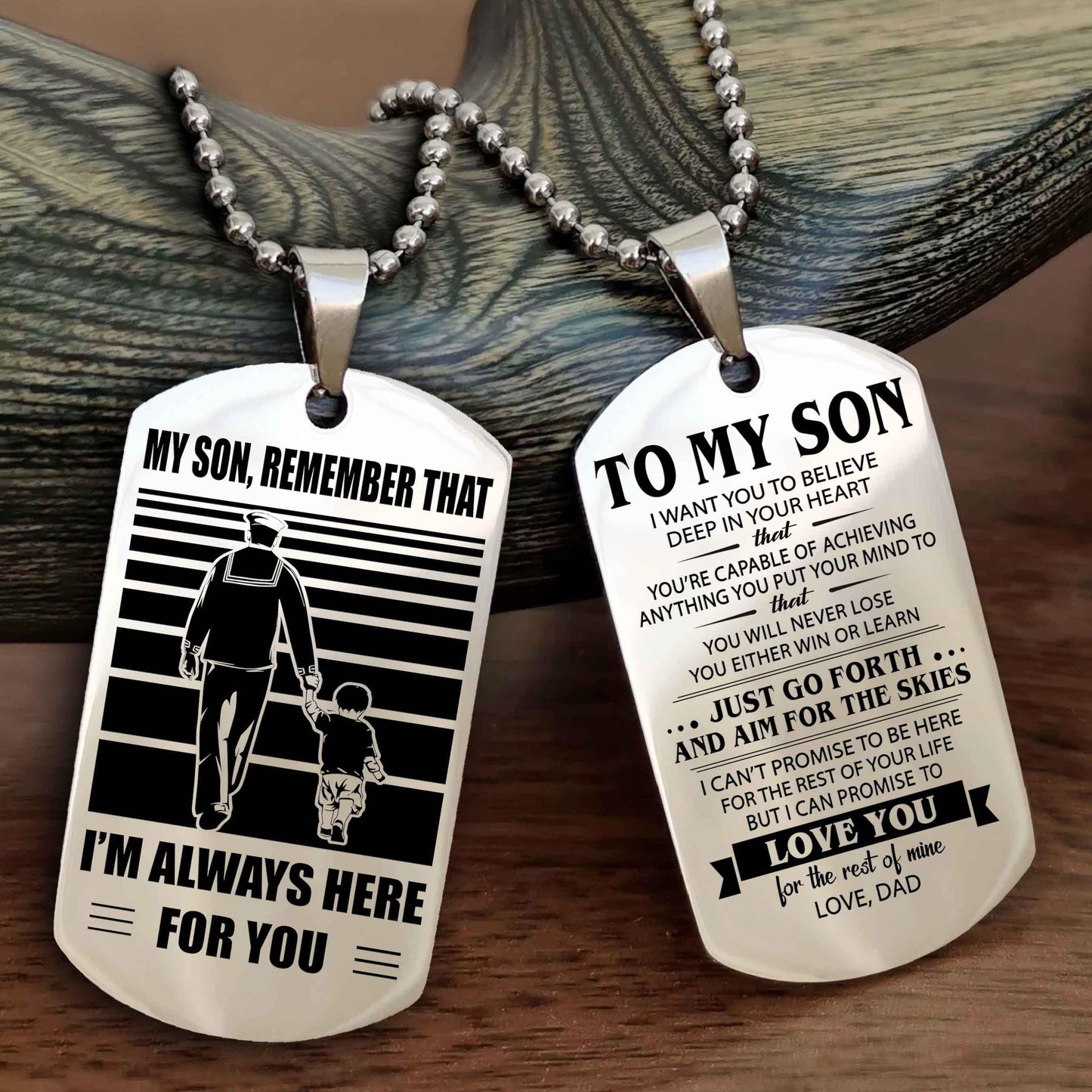 DRB Double Sided Dog Tag My Son Remember That - Gift For Son Just Go Forth And Aim For The Skies