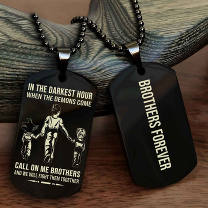 OP team 3 Customizable engraved black dog tag double sided gift from brother, brother forevers