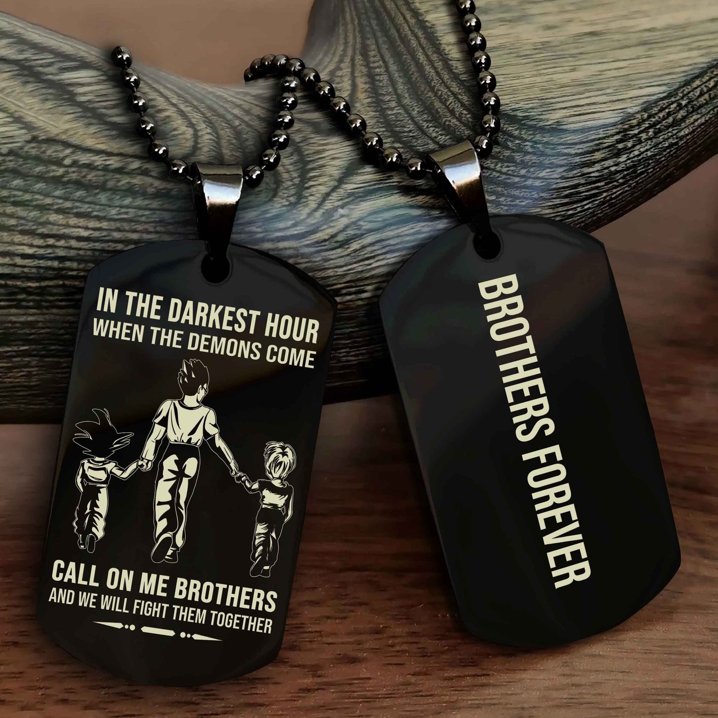 Viking customizable engraved black dog tag double sided gift from brother, brother forevers