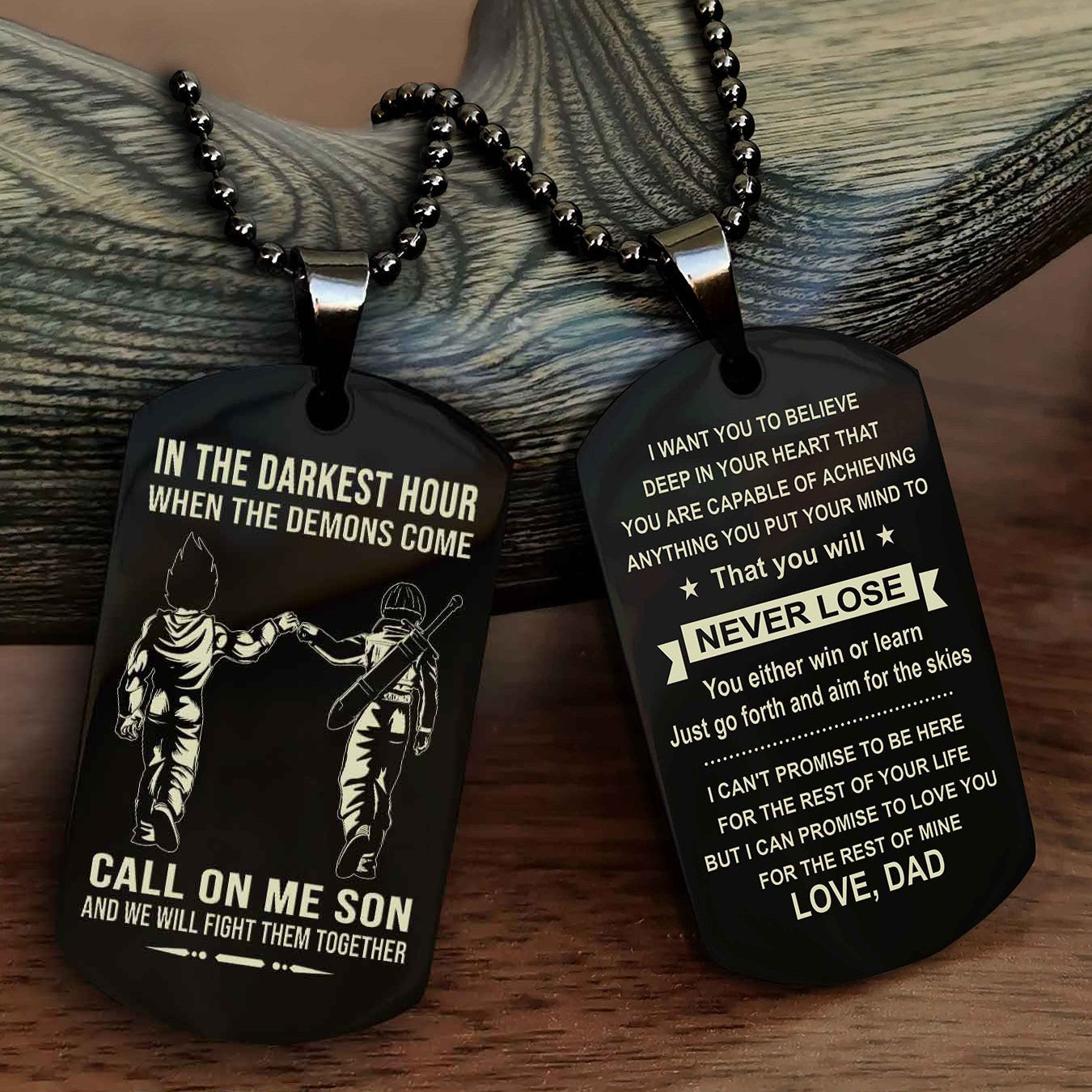 DRB Double Sided Dog Tag Call On Me Son - Gift For Son From Dad You Will Never Lose You Either Win Or Learn