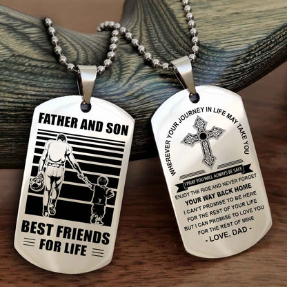Knight Templar Cross Double Sided Dog Tag Father And Son Best Friend For Life - Gift For Son Never Forget Your Way Back Home