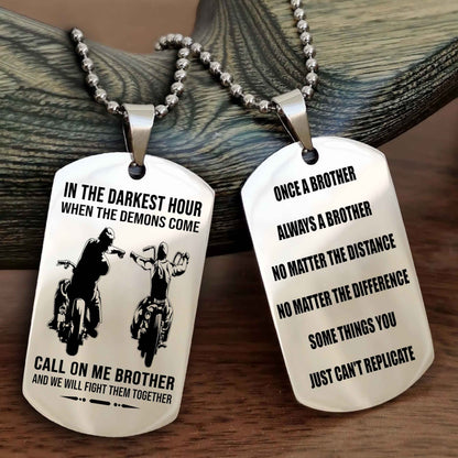 Cowboy Customizable engraved dog tag double sided gift from brother Once A Brother Always A Brother
