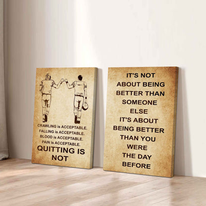 Combo 2 DRB Poster Canvas Quitting Is Not - It's Not About Being Better Than Someone Else It's About Being Better Than You Were The Day Before