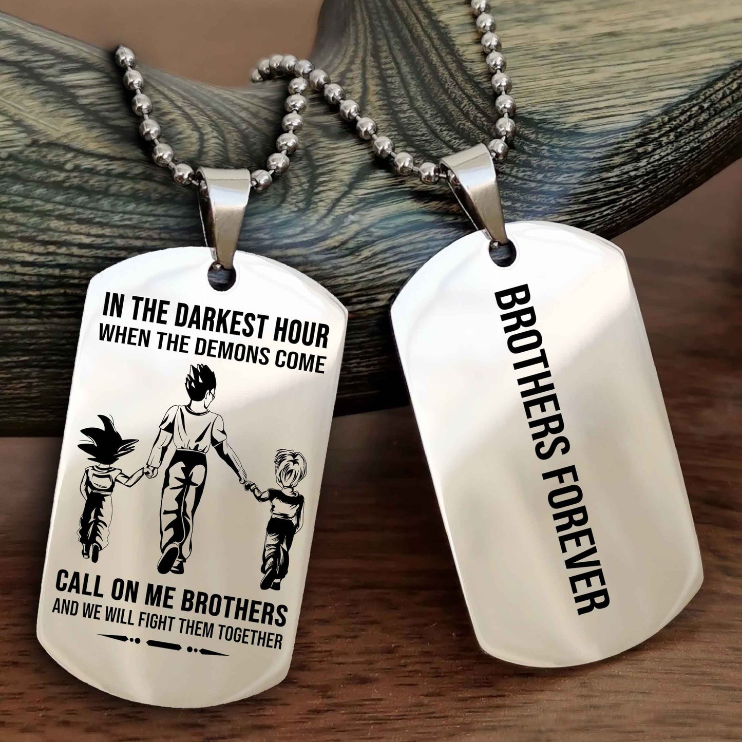 OP team 3 Customizable engraved black dog tag double sided gift from brother, brother forevers