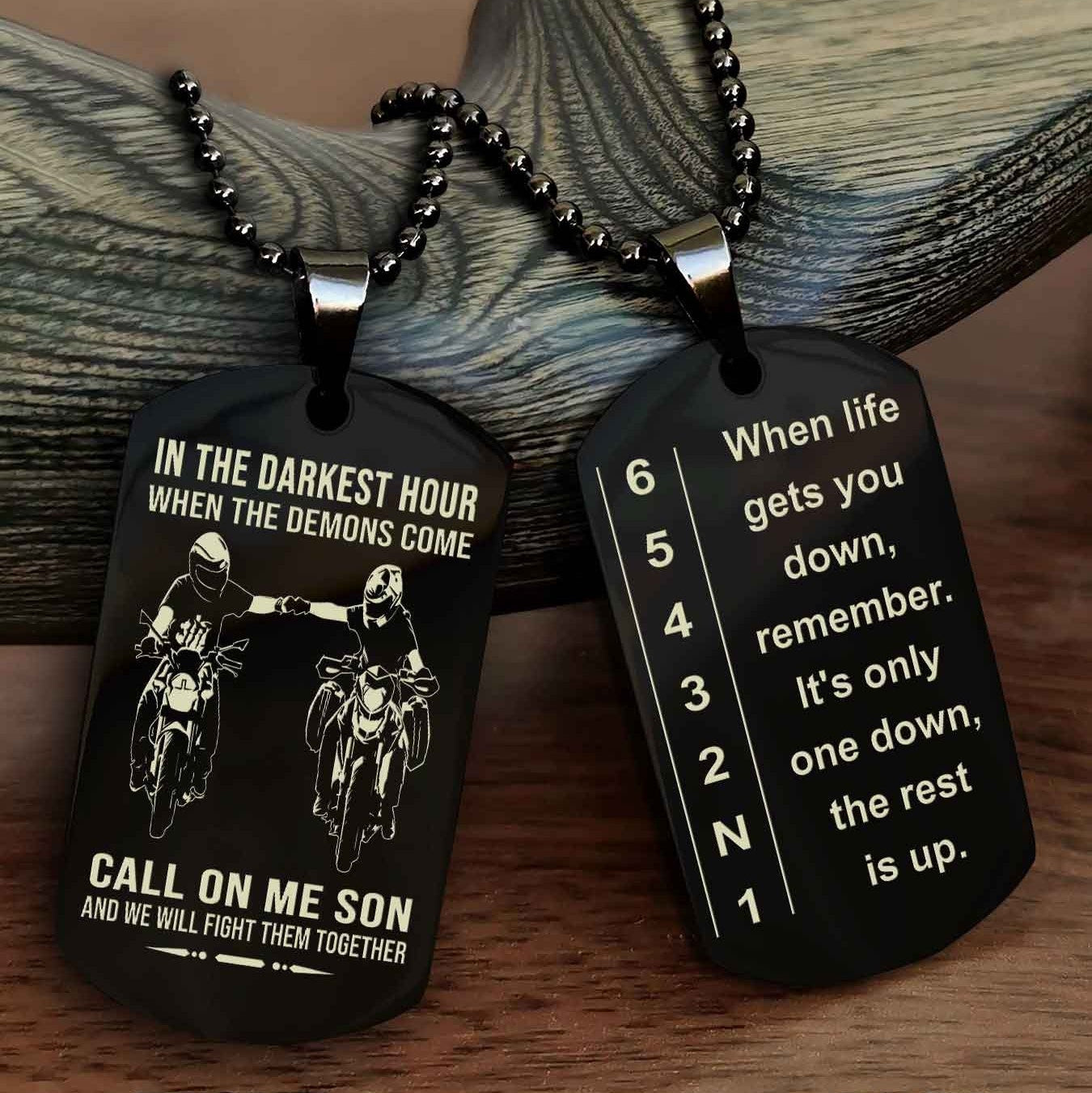 Sportbike Dog tag-When life gets you down, remember. It’s only one down, the rest is up