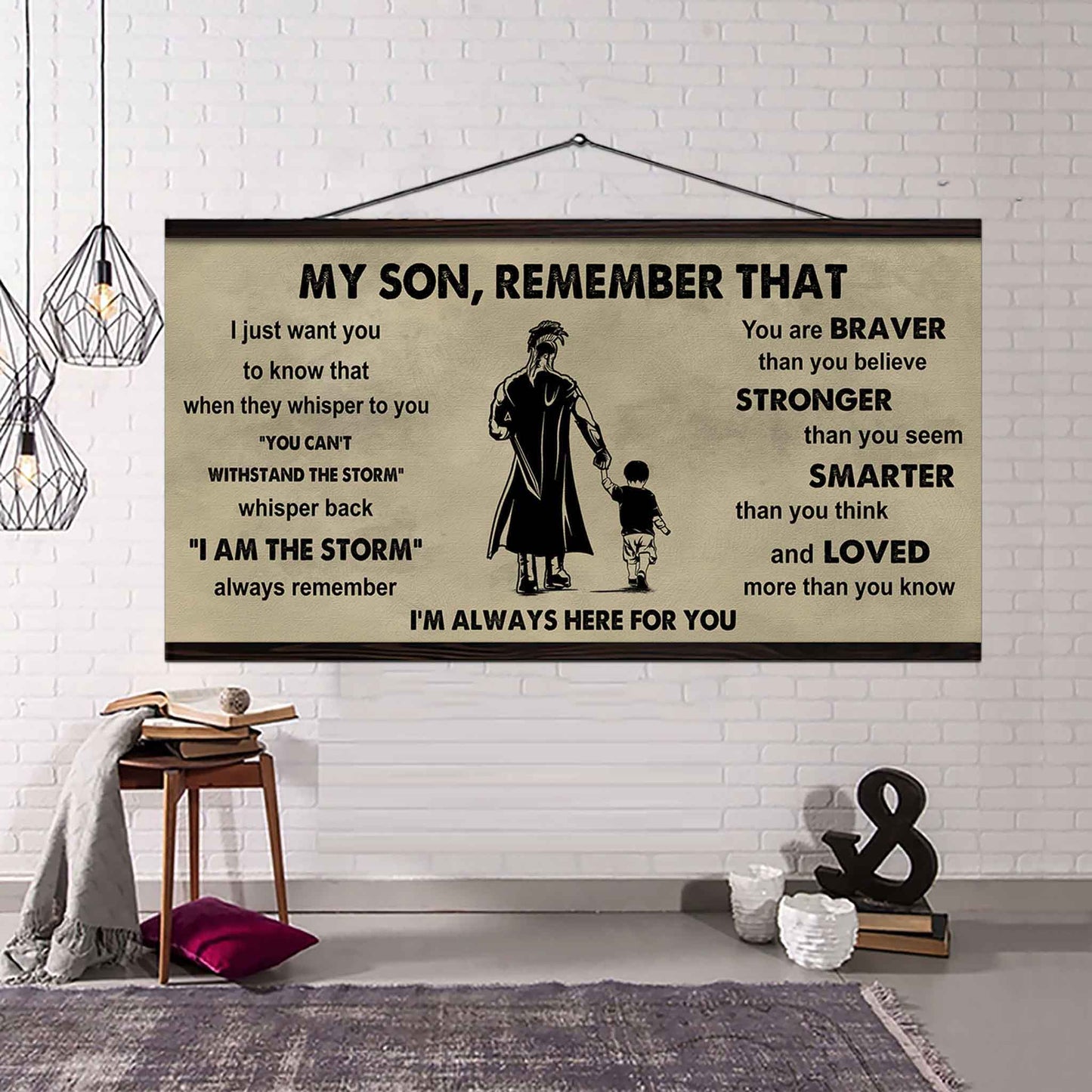 Personalized DRB Poster Canvas - My Son Remember That Whisper Back I Am The Storm