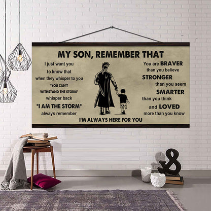 Personalized DRB Poster Canvas - My Son Remember That Whisper Back I Am The Storm