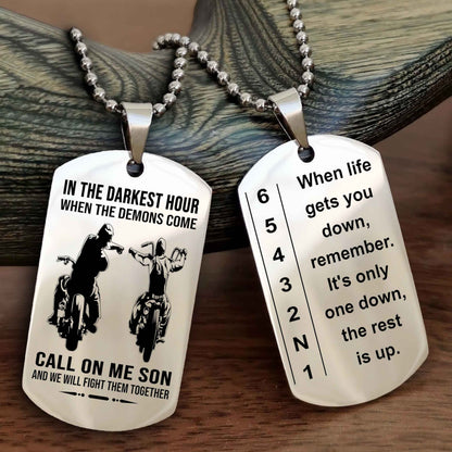 Sportbike Dog tag-When life gets you down, remember. It’s only one down, the rest is up