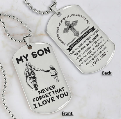 Samurai customizable engraved dog tag, gifts from dad mom to son- Be the nice kid