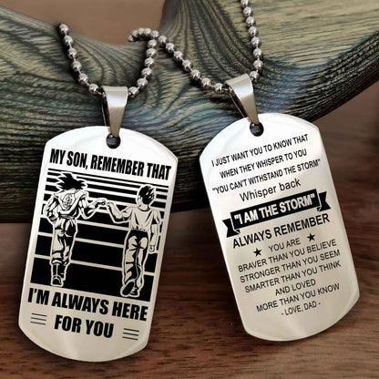 DRB Personalized Double Sided Dog Tag My Son Remember That I Will Always Here Whisper Back I Am The Storm