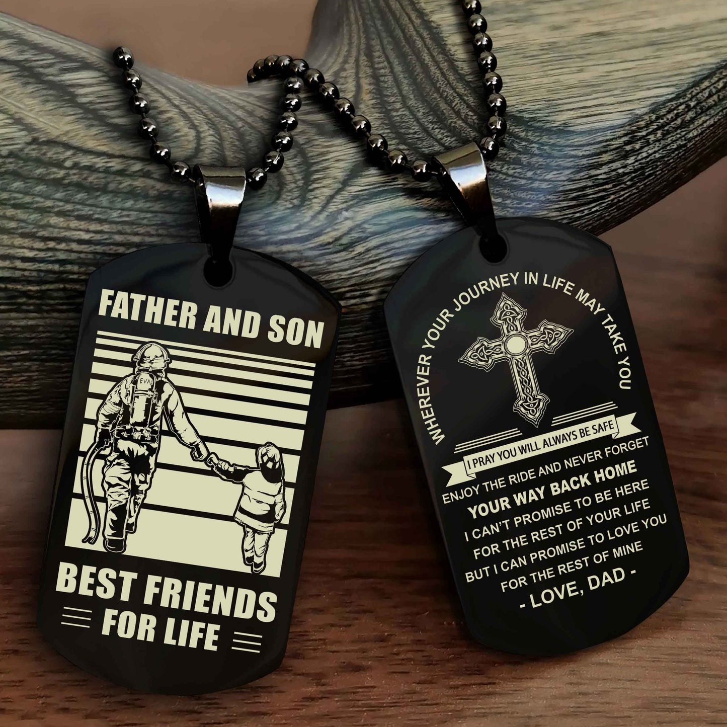Knight Templar Cross Double Sided Dog Tag Father And Son Best Friend For Life - Gift For Son Never Forget Your Way Back Home
