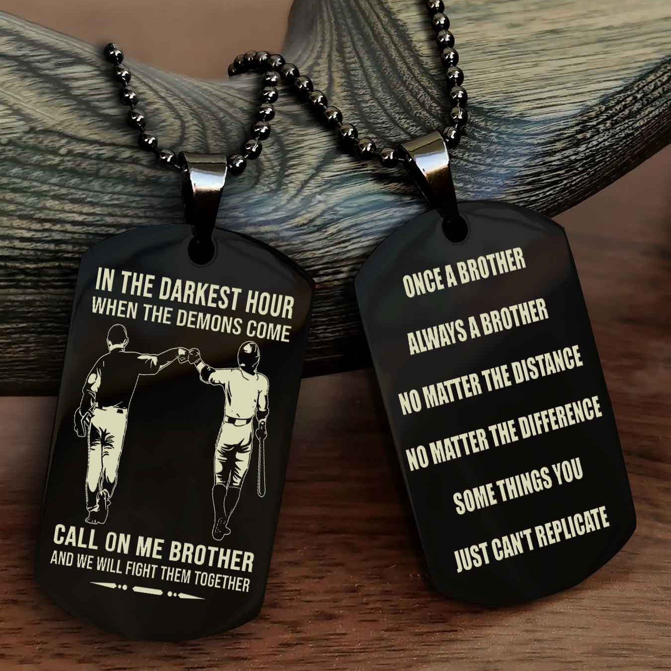 TWD Customizable engraved dog tag double sided gift from brother Once A Brother Always A Brother