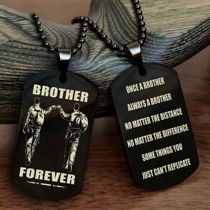 DRB Customizable engraved dog tag double sided gift from brother - Brother Forever Once A Brother Always A Brother