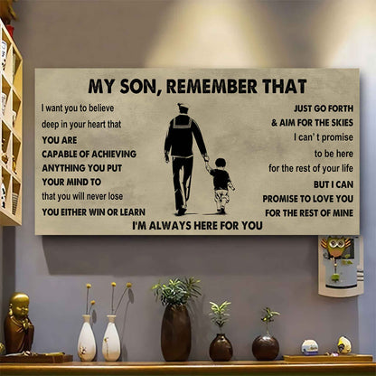 Personalized Sport Poster Canvas -  My Son Remember That You Will Never Lose You Either Win Or Learn