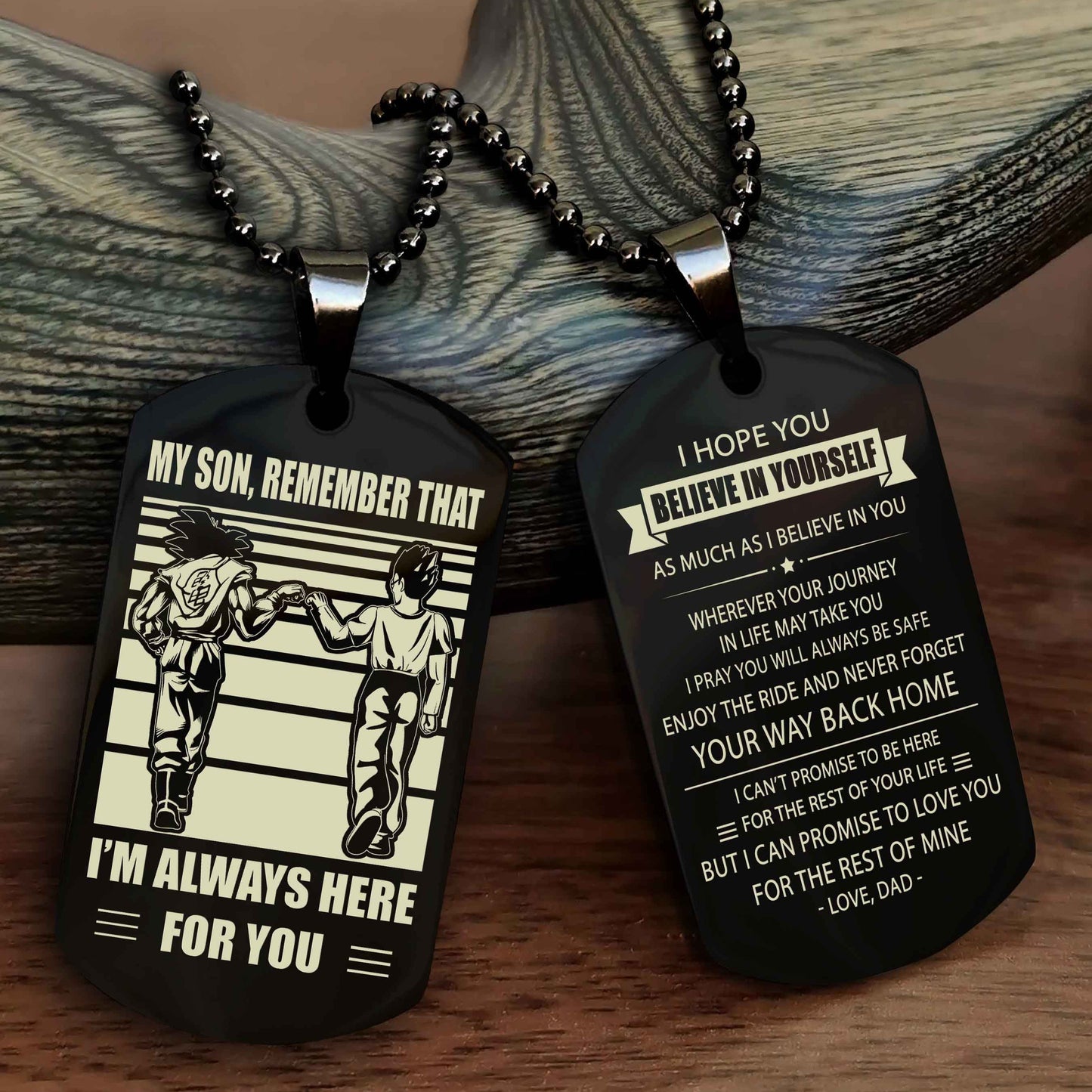 DRB Personalized Double Sided Dog Tag My Son Remember That I Will Always Here Never Forget Your Way Back Home