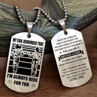 DRB Personalized Double Sided Dog Tag My Son Remember That I Will Always Here Never Forget Your Way Back Home