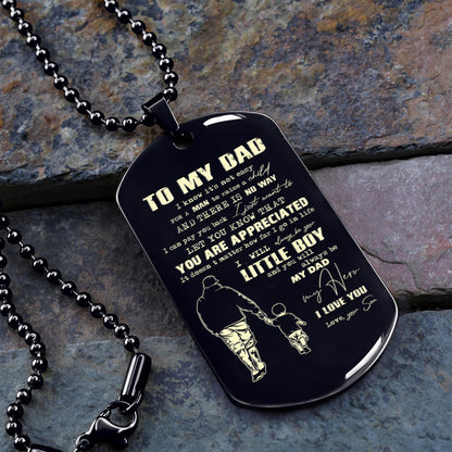 To My Dad One Side Engrave Dog Tag Gift For Your Dad Your Father
