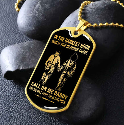 DRB Military Chain Silver Plated 18K Gold Plated Call On Me Daddy Gift For Your Dad