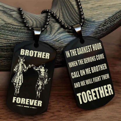 Spartan Team 3 Personalized Double Sided Dog Tag For My Brother - Call On Me Brother And We Will Fight Them Together Gift For Your Friend