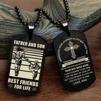 Knight Templar Cross Double Sided Dog Tag Father And Son Best Friend For Life - Gift For Son Never Forget Your Way Back Home