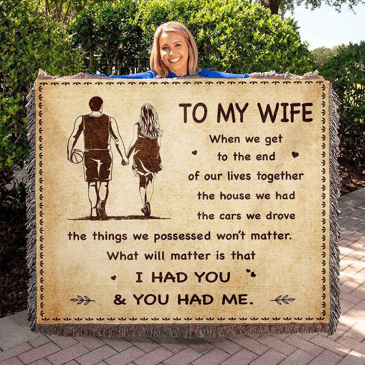 To My Wife Woven Blanket When I Say I Love You More I Love You The Most Gift For Your Wife