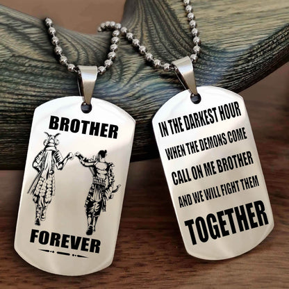Soldier-Air force Personalized Double Sided Dog Tag For My Brother - Call On Me Brother And We Will Fight Them Together Gift For Your Friend