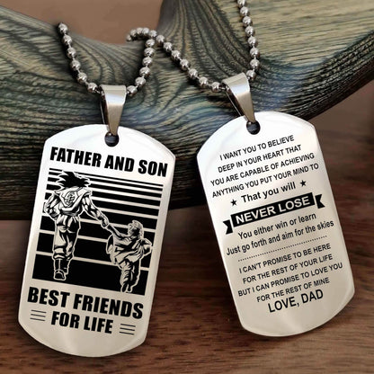 Cowboy Personalized Double Sided Dog Tag To My Son I Love You - You Will Never Lose You Either Win Or Learn From Dad To Son