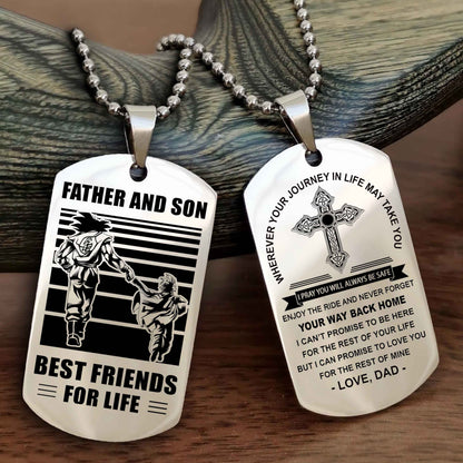 Knight Templar Cross Double Sided Dog Tag Father And Son Best Friend For Life - Gift For Son Never Forget Your Way Back Home