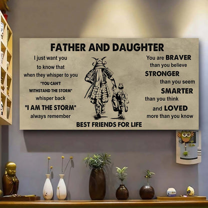 Vikings Father And Daughter Best Friends For Life - I Am The Storm Poster Canvas Gift For Daughter From Father