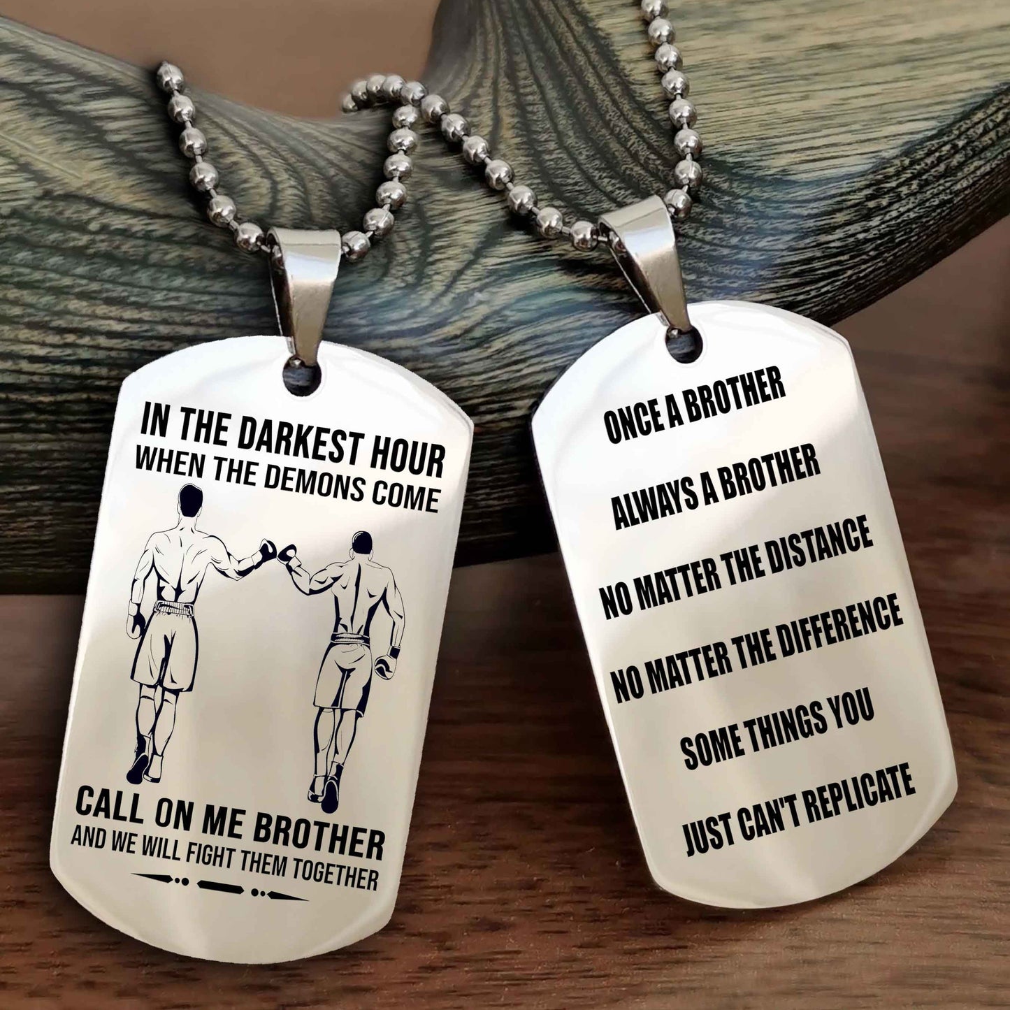 Viking Customizable engraved dog tag double sided gift from brother Once A Brother Always A Brother