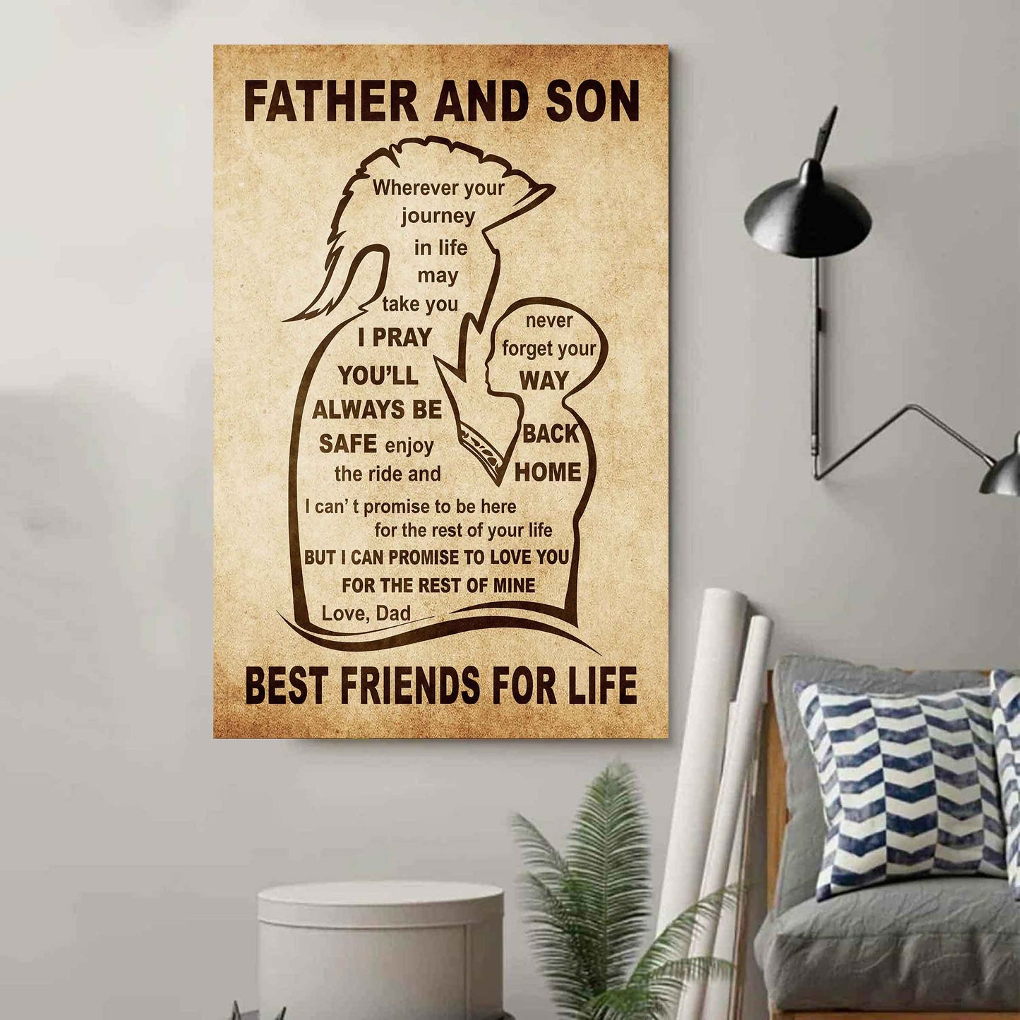 Personalized Family Poster Canvas Never Forget Your Way Back Home To My Son Gift From Dad Gift For Your Son